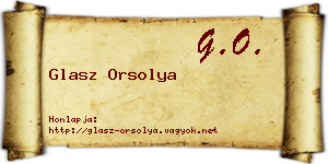 Glasz Orsolya névjegykártya